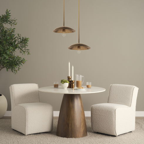 Garnet 13L x 13W Gold Hammered Metal Pendant Light