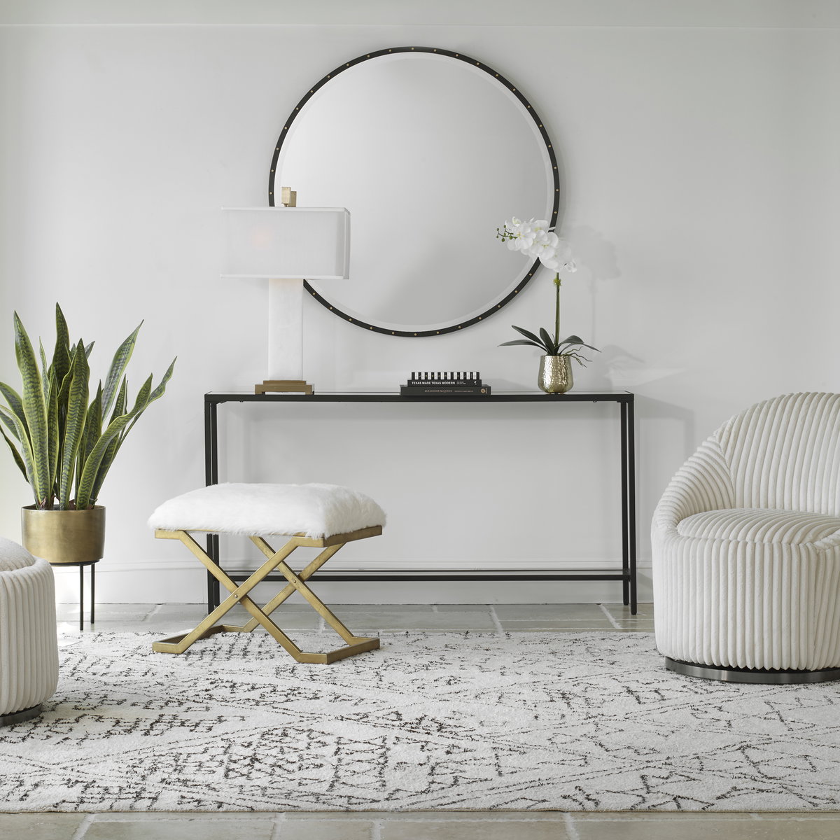 Hayley Black Console Table, by Uttermost, 60" width x 31" height x 10" depth View 2
