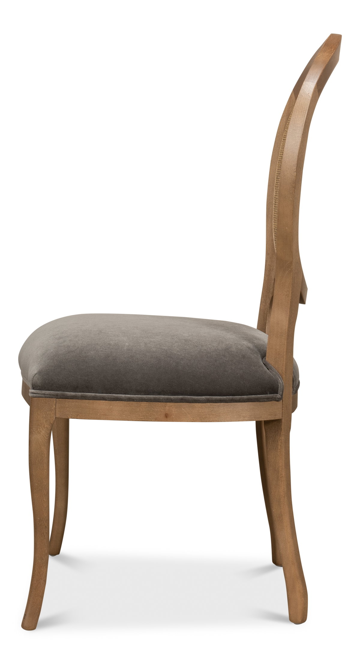 Oval Cane Back S/Chair  Drftwd Charcoal, by Sarreid, 2' length x 1'9" width x 3'5" height View 9