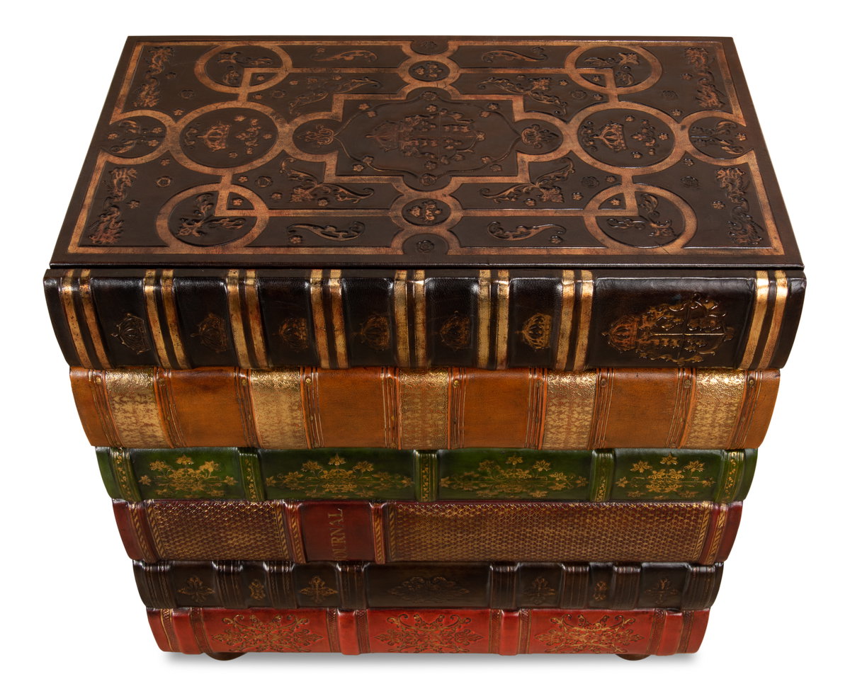 Florentine Books Chairside Chest, by Sarreid, 1' length x 1'8" width x 1'10" height View 8
