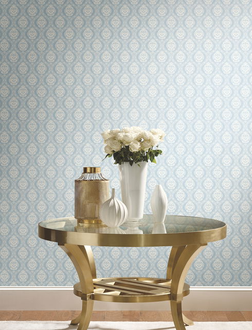 Petite Ogee Blue Wallpaper