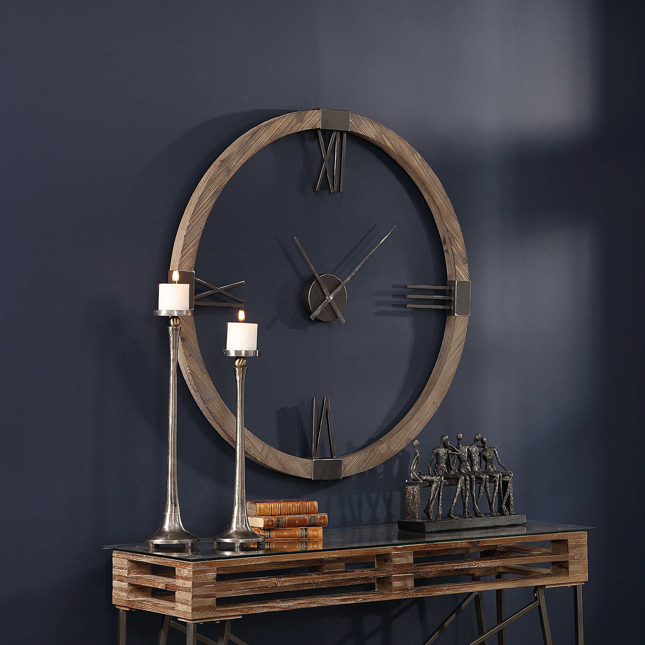 Marcelo Modern Wall Clock, by Uttermost, 39.5" width x 39.5" height x 2" depth View 4