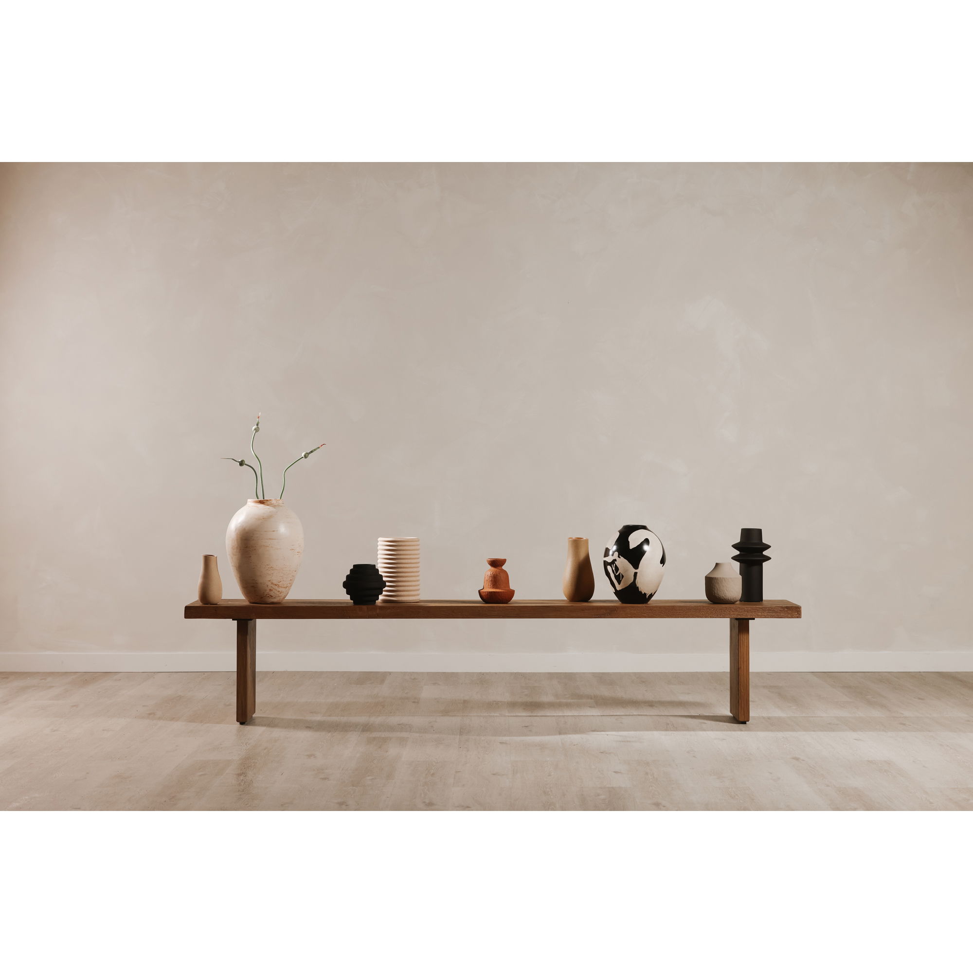 Koshi Bench Sandblasted Amber Oak, Benche by Moe's Home, 92" width x 17.7" height x 15.75" depth View 9