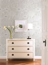 Wood Block Blooms Taupe & Silver Wallpaper 1 Wood Block Blooms Taupe & Silver Wallpaper thumbnail 1
