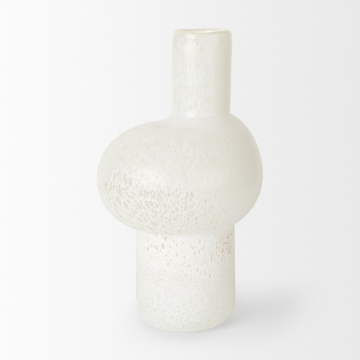 Heket Tall White Glass Vase, by Mercana, 6.89" length x 6.89" width x 12.36" height View 4