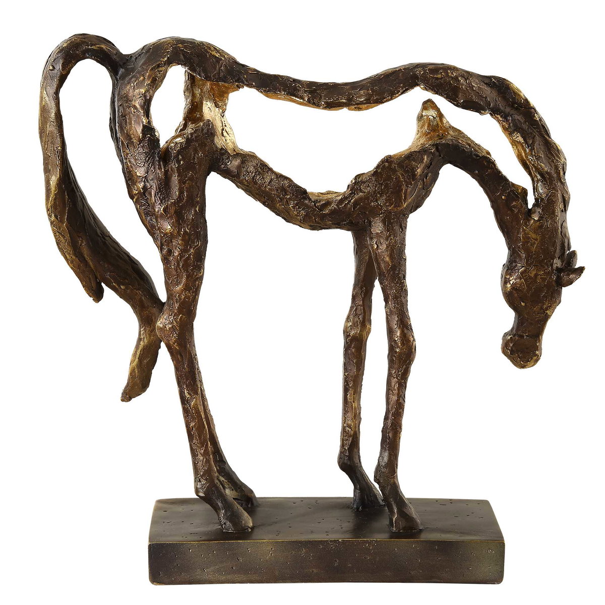 Openly Grazing Horse Sculpture, Decorative by Uttermost, 13" width x 13" height x 3.75" depth View 6