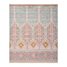 Online Designer Bedroom Hudson Hand Knotted Tencel Geometric Area Rug in Pink