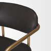 Parker Backless 40in Seat Bar Stool | Brown Faux Leather with Gold Metal, Counter & Bar Stool by Mercana, 19" length x 19.75" width x 40" height thumbnail 9