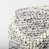 Ekiya   Black/White Yarn and Wool Patterened Pouf, Ottoman by Mercana, 16" length x 16" width x 16" height thumbnail 7