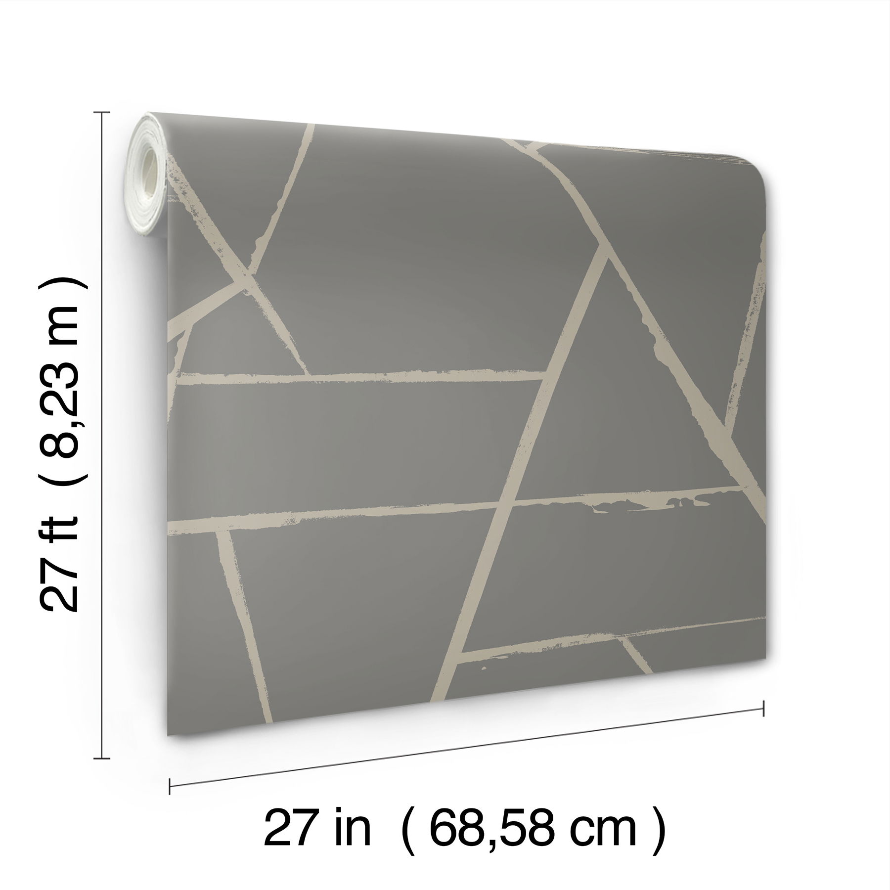 Intersect Grey Metallic Wallpaper large image 