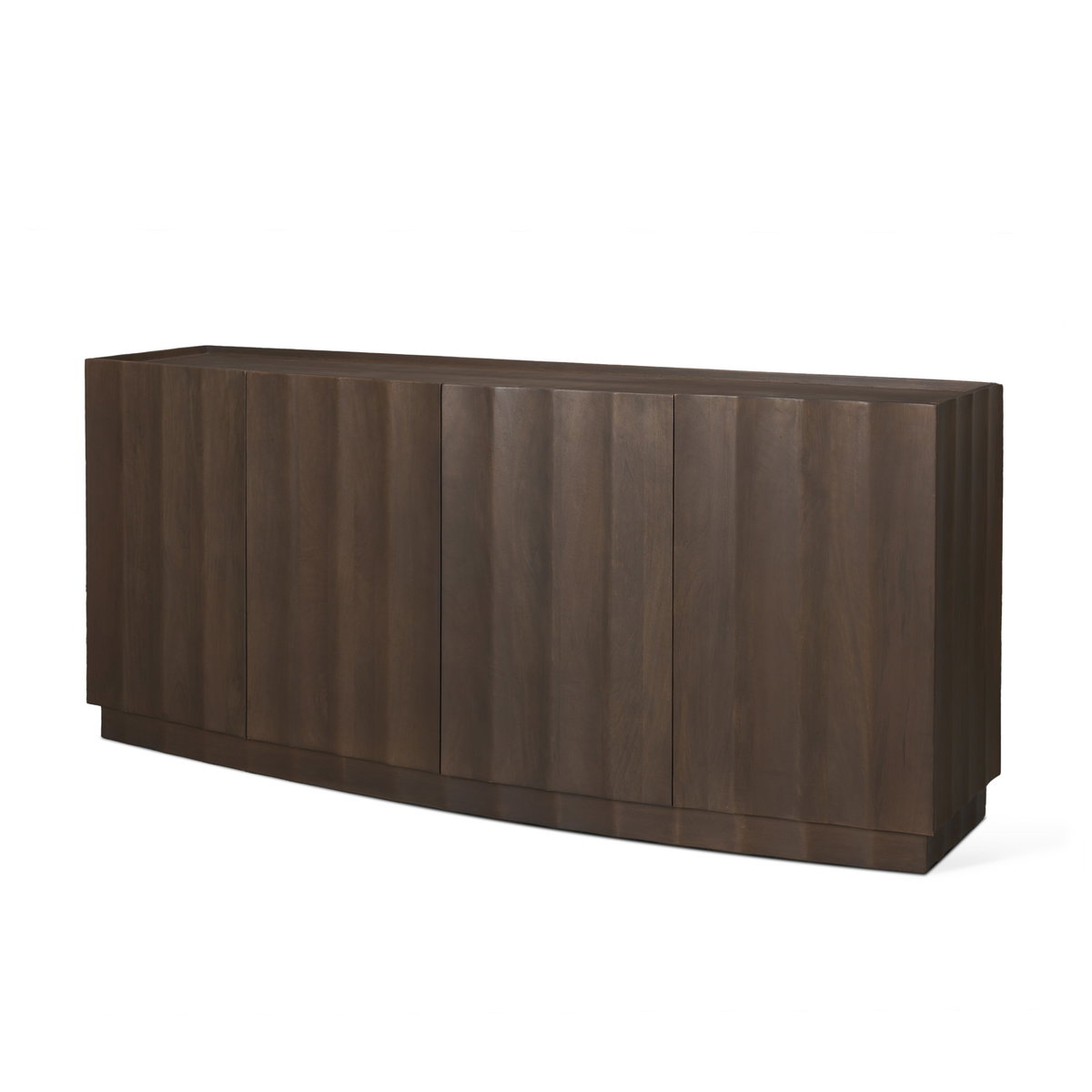 Swanson Dark Brown Wooden Scalloped Sideboard, Sideboards & Buffet by Mercana, 72" length x 19" width x 32" height View 1