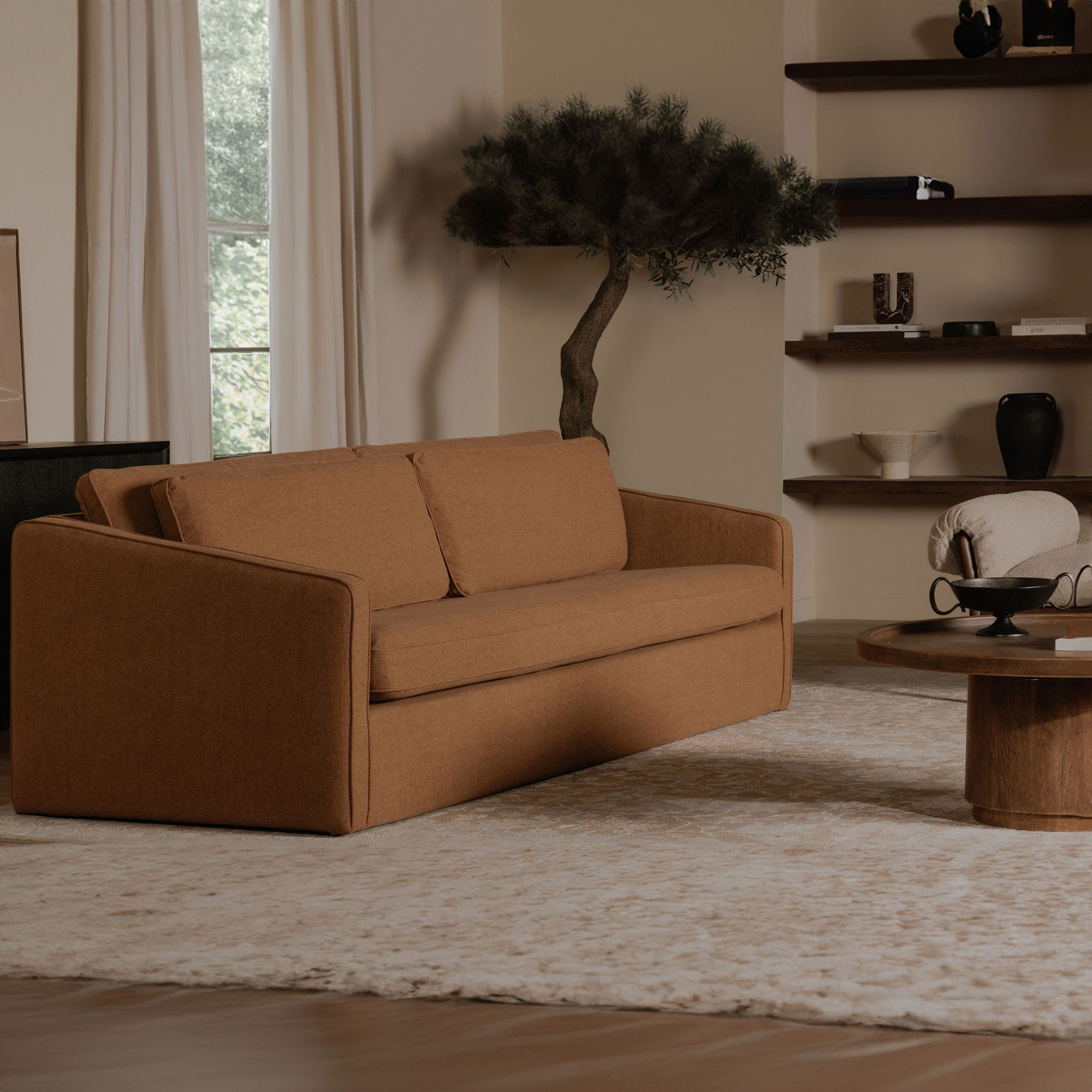 Phoebe Sofa Rust, Sofas & Sectional by Moe's Home, 91.3" width x 28.9" height x 39.4" depth View 8