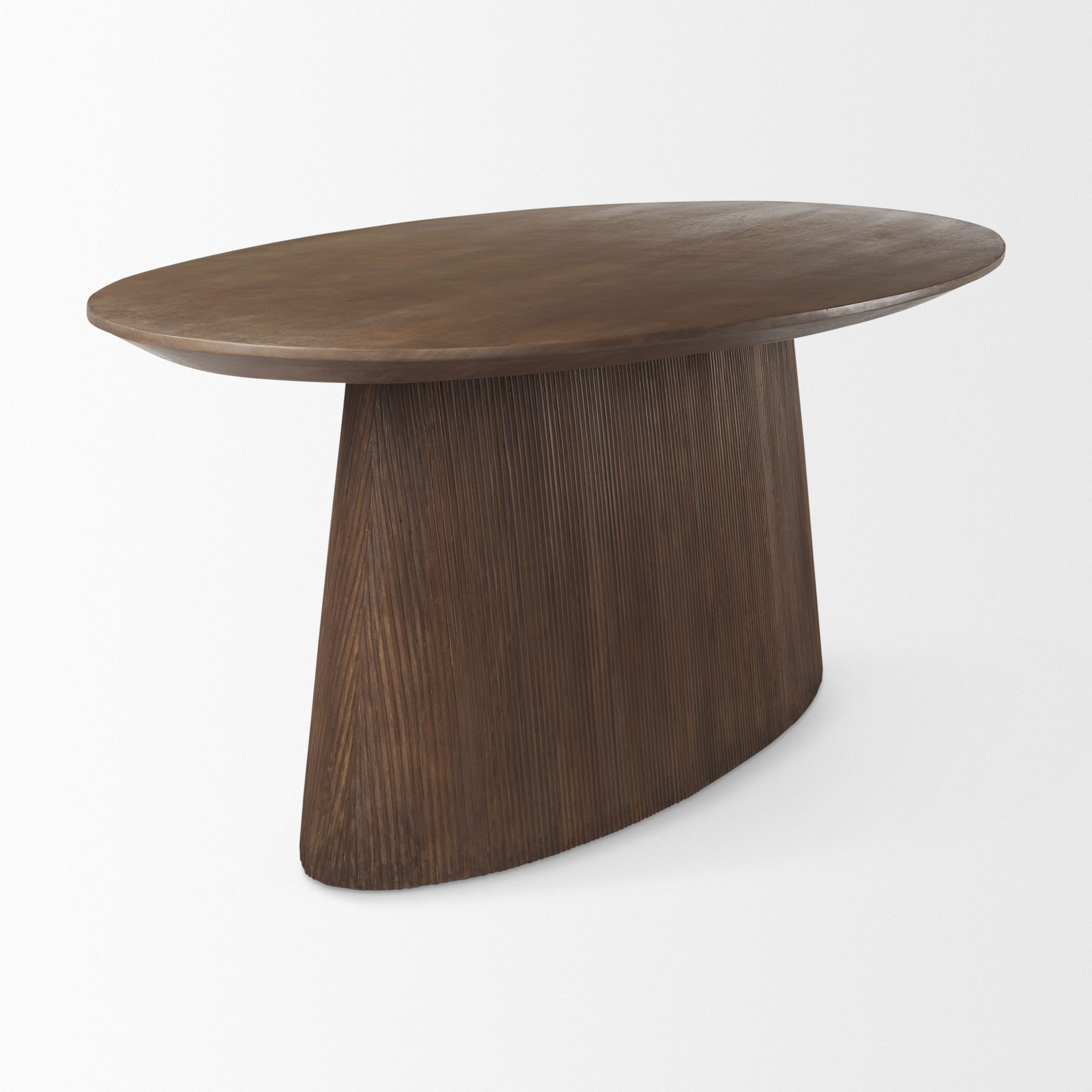 Lance 94'L x 50'W x30'H Medium Brown Solid Wood Oval Dining Table large image 