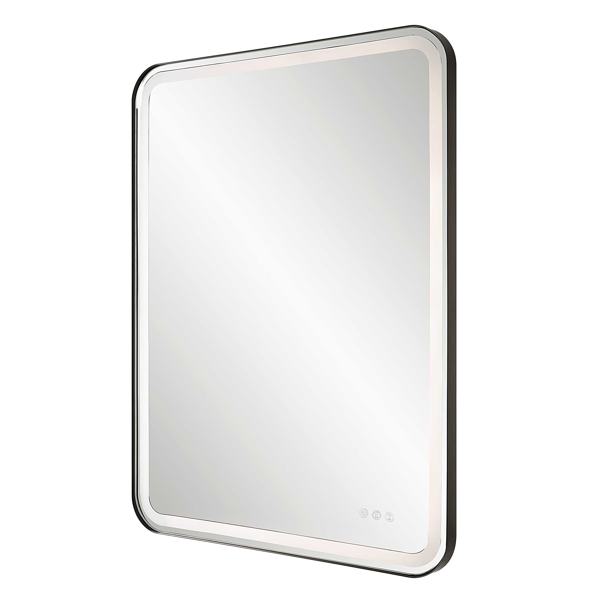 Crofton Lighted Black Large Mirror large image 