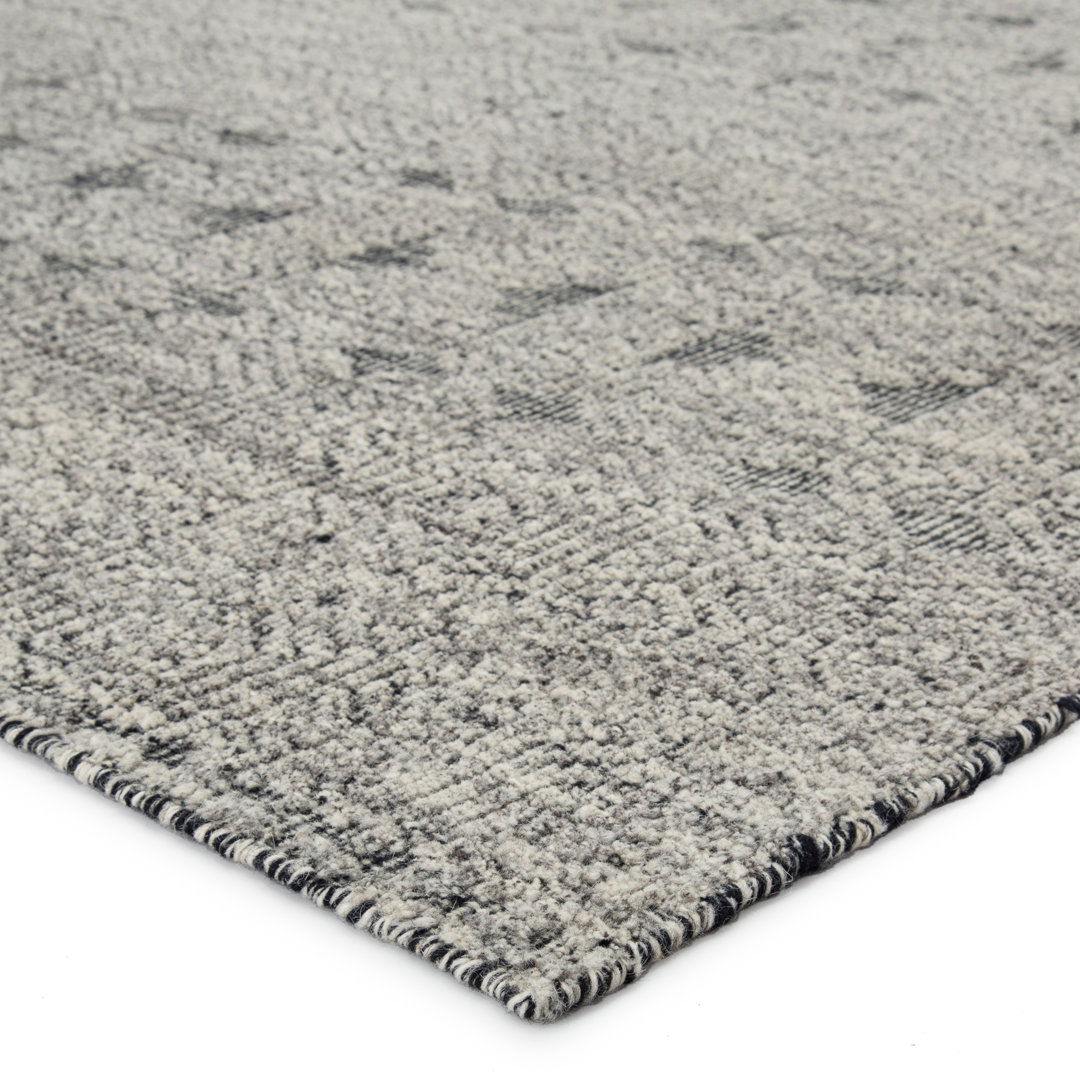 Abelle Hand-Knotted Tribal Gray/ Black Area Rug large image 