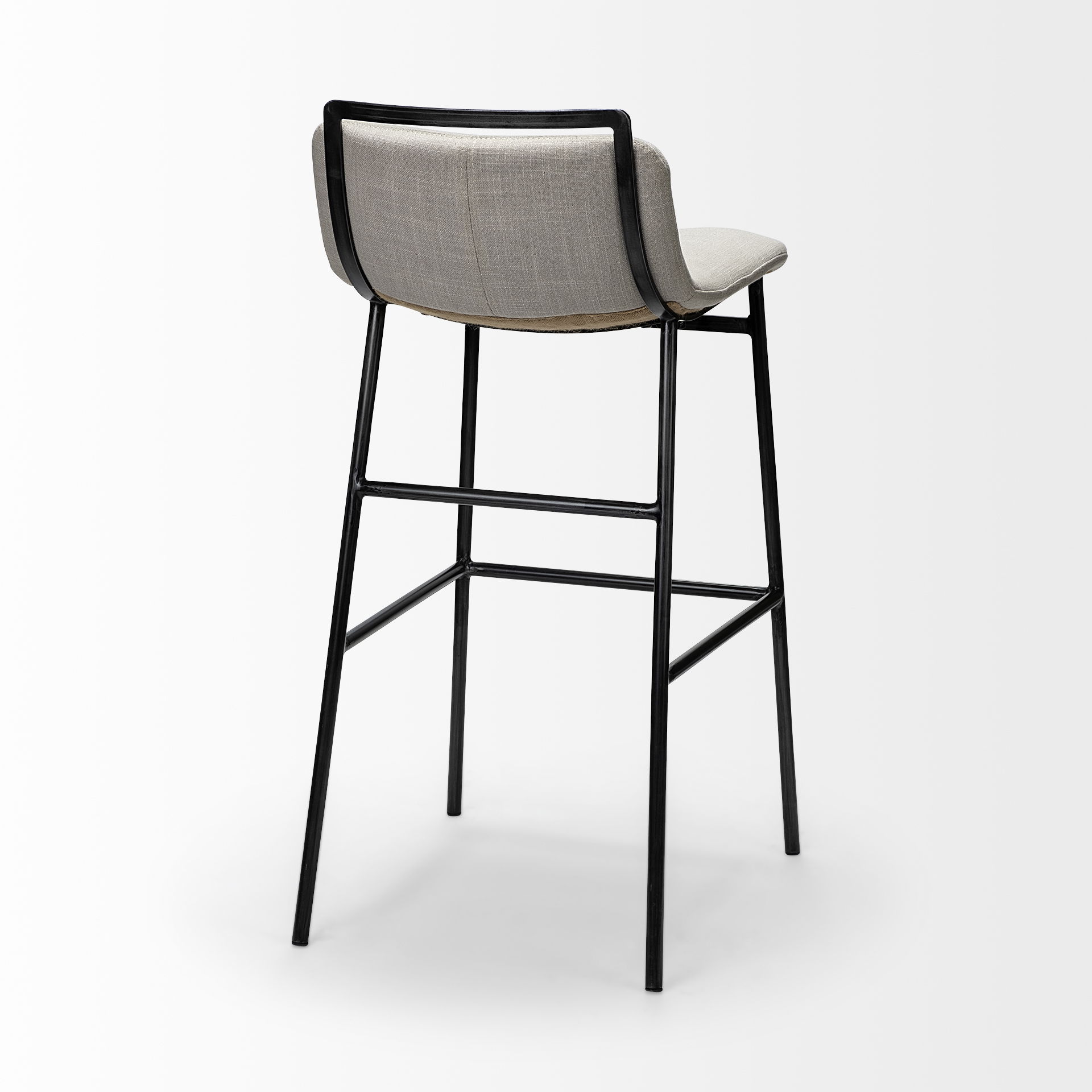 Kavalan 37.5' Total Height Beige Upholstered Seat Gray Metal Frame Bar Stool large image 