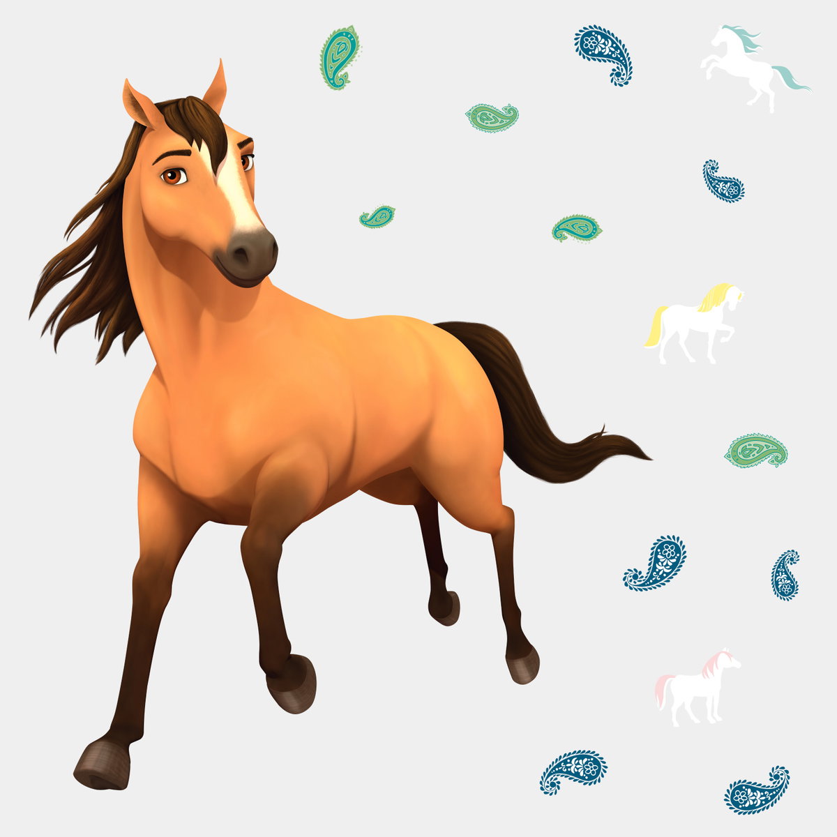 Spirit Riding Free Giant Wall Decals, by York Wall, 3' length x 1'5.25" width x 1.59" depth
