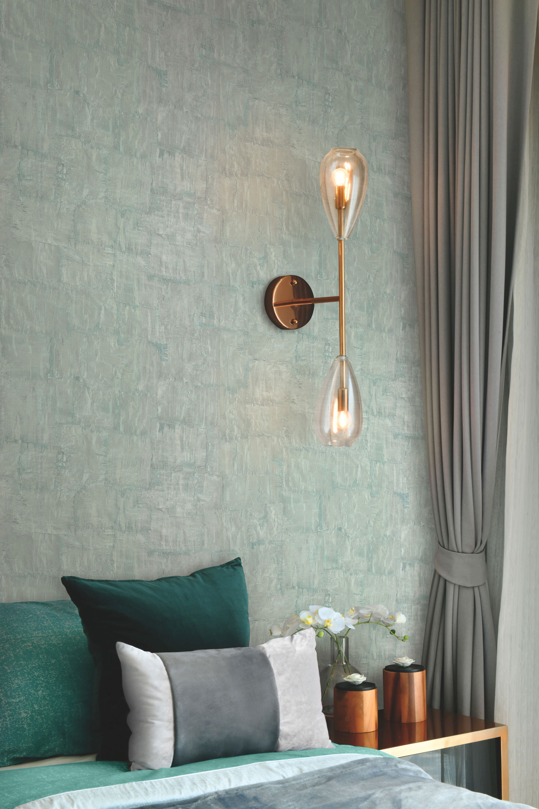 Brushstrokes Aqua Wallpaper, by York Wall, 34'6" length x 2'3.56" width x 0.02" depth View 2
