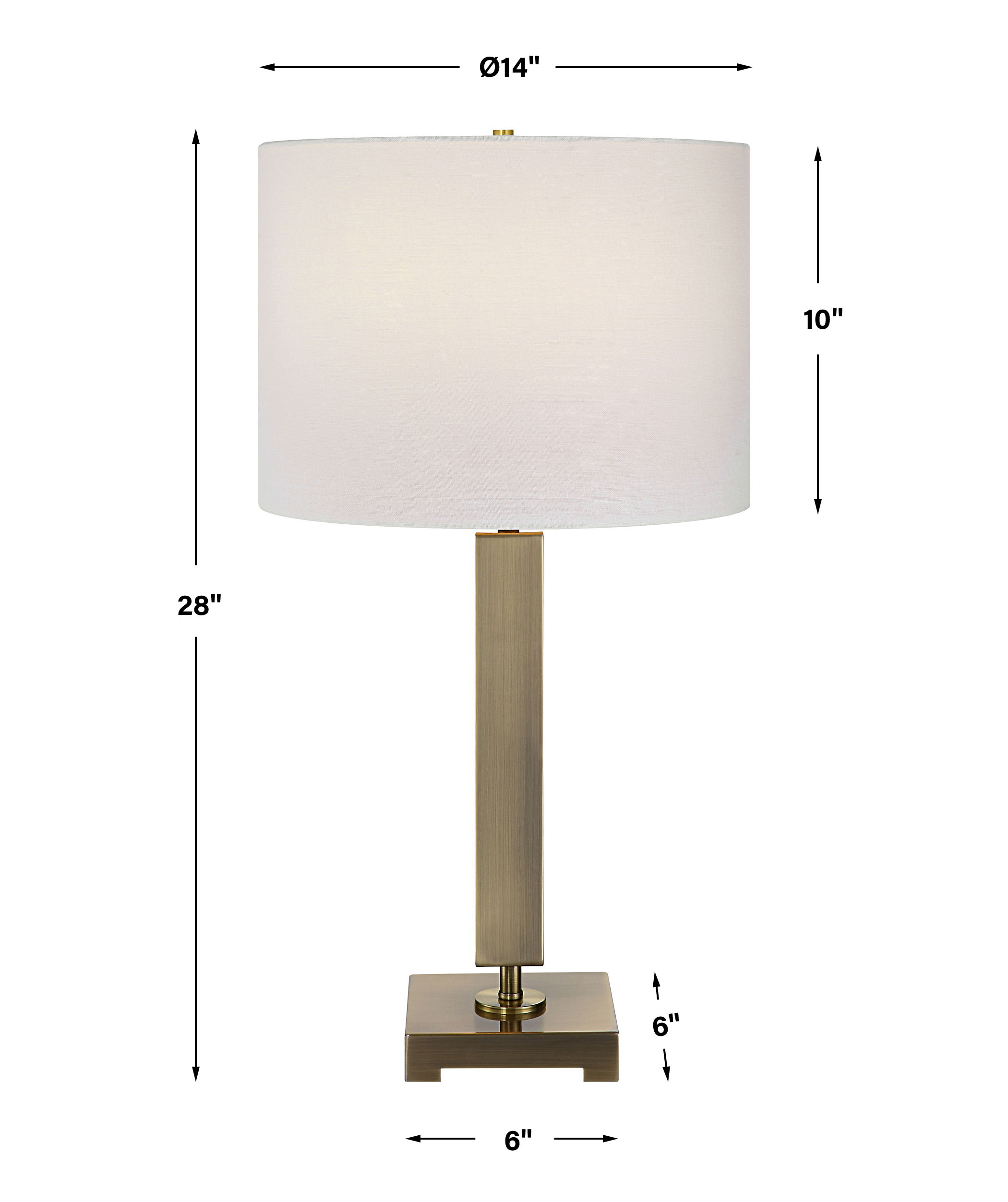 Duomo Brass Table Lamp, by Uttermost, 14" width x 27" height x 14" depth View 3
