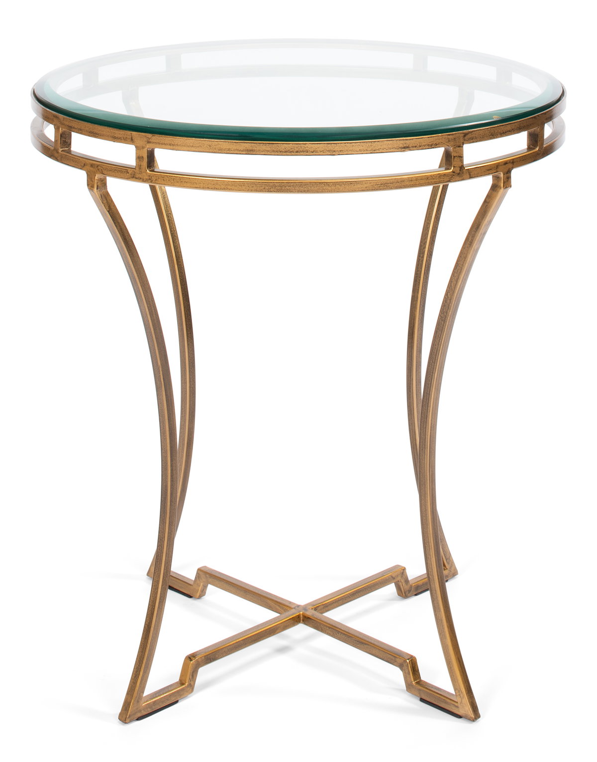 Round Side Table, by Sarreid, 1'8" length x 1'8" width x 1'10" height View 2