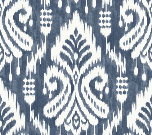 Hawthorne Ikat Blue Peel & Stick Wallpaper