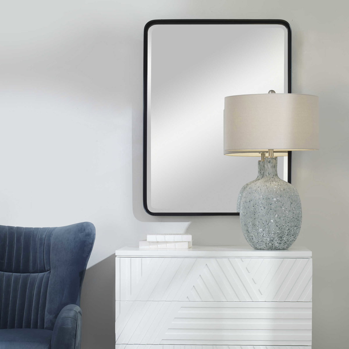 Crofton Black Large Mirror, by Uttermost, 30" width x 40" height x 3" depth View 4