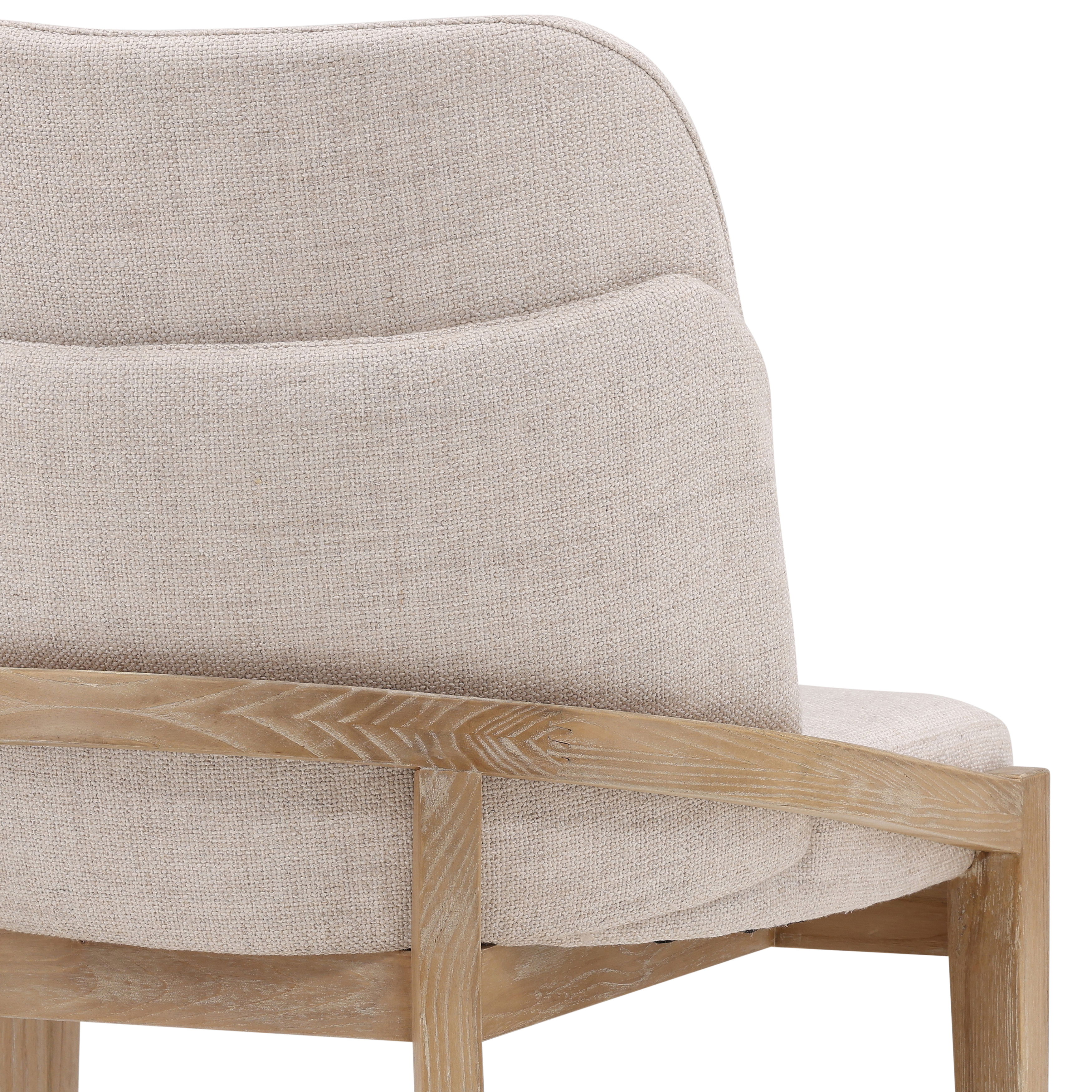 Jacquelyn Dining Chair Off White, by Dovetail, 23" width x 32.75" height x 23.5" depth View 5