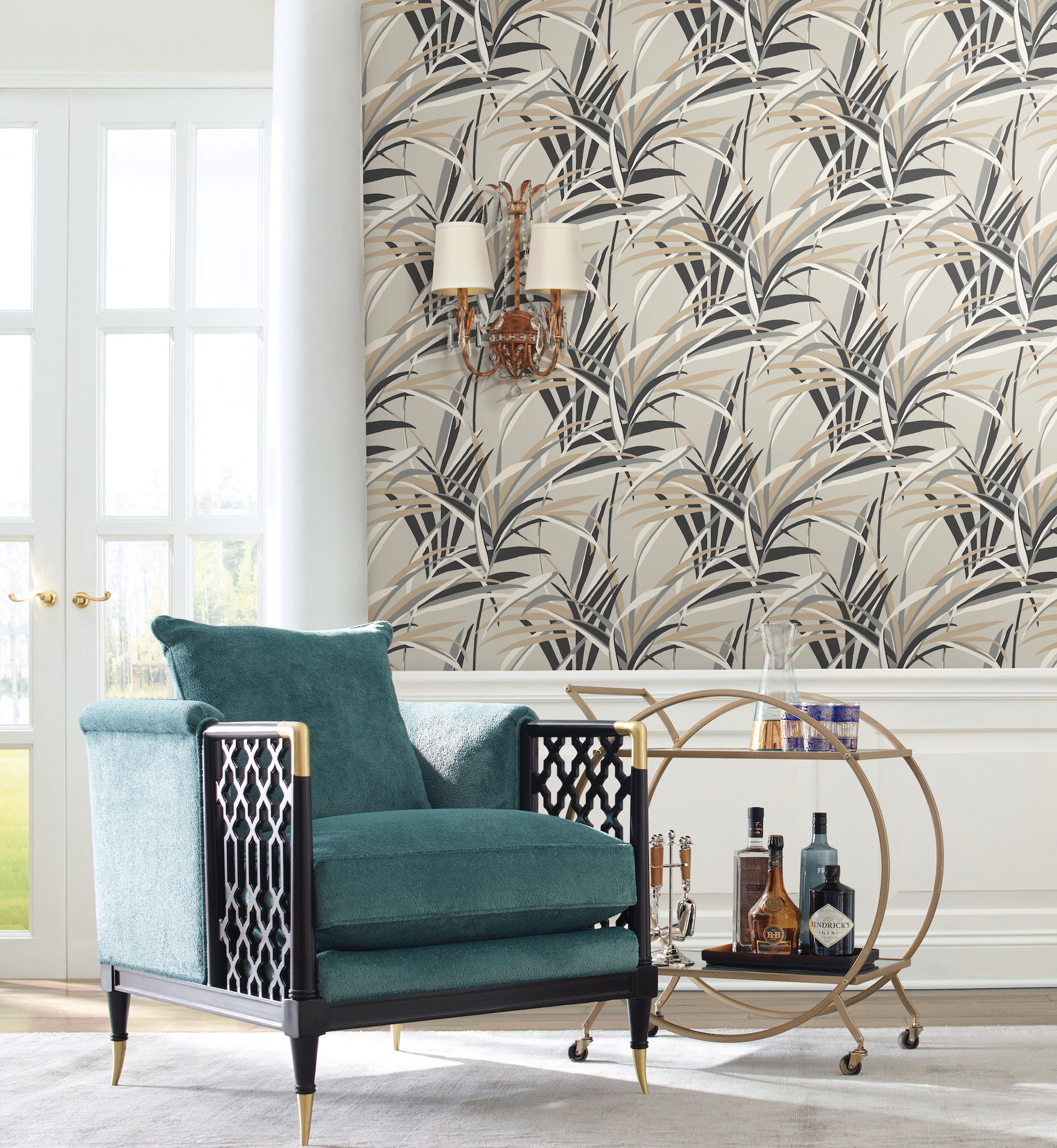 Tropical Paradise Taupe Wallpaper large image 