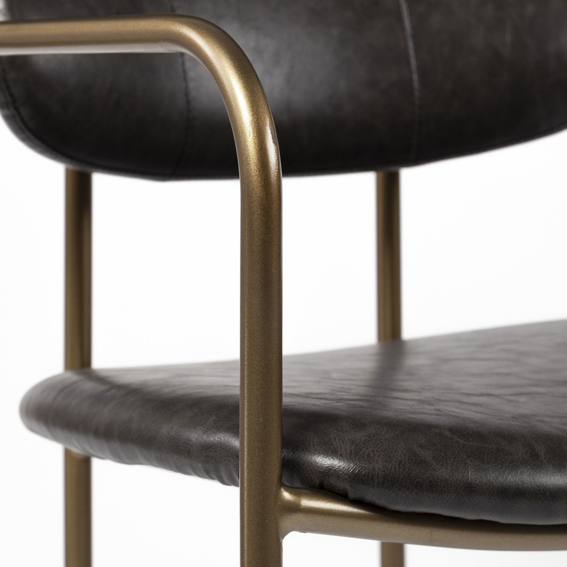 Parker Brown Faux Leather Seat Gold Metal Counter Stool large image 
