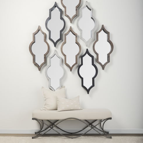 Ayla 55L x 17.6W x 18H Cream Fabric Seat with Antique Nickel Frame Bench