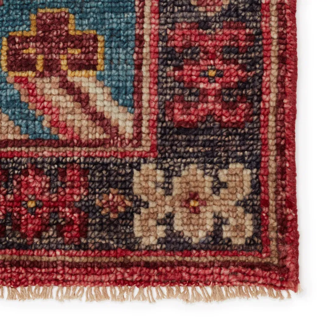 Donte Oriental Hand Knotted Wool Red Area Rug large image 