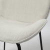 Inala Curved Back Dining Side Chair | White Fabric with Black Metal, Dining Chair by Mercana, 21.26" length x 25.59" width x 34.25" height thumbnail 11