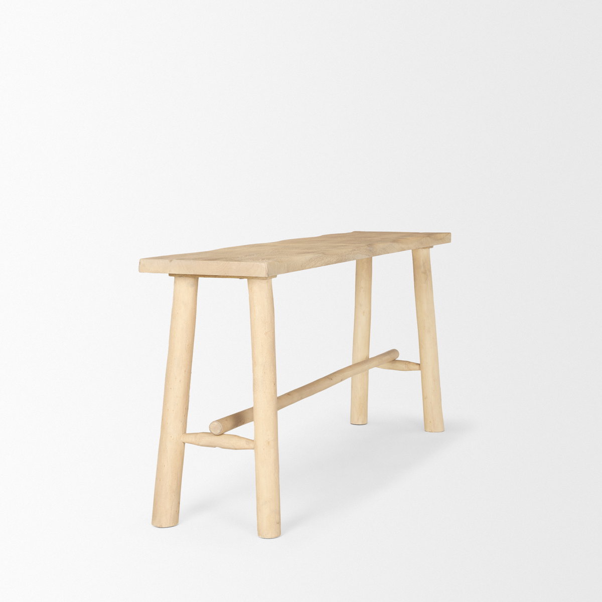 Sekou Light Brown Wooden Craftsman Console Table, by Mercana, 66" length x 16" width x 30.75" height View 6