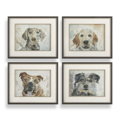 Dog Days Framed Prints Set/4