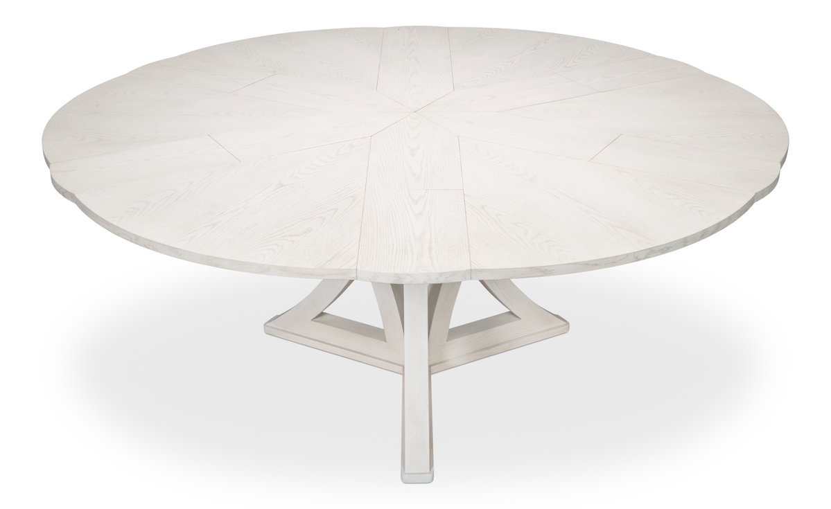 Casual Jupe Dining Table Workingwhite Md, by Sarreid, 4'7" length x 4'7" width x 2'6" height View 5