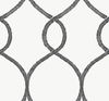 Laurel Leaf Ogee Black Wallpaper thumbnail 0
