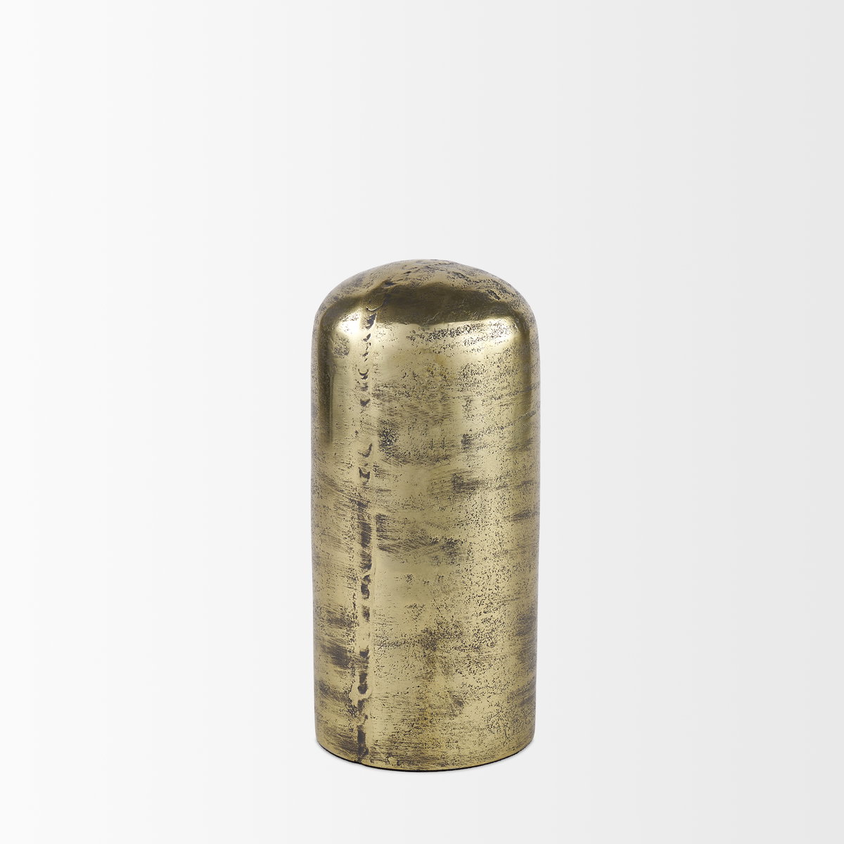 Quonset Tall Brass Finished Aluminum Metal Ornament, Decorative Object by Mercana, 5" length x 5" width x 10.25" height View 6