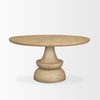 Crossman 60' Round Blonde Solid Wood & Base Dining Table, by Mercana, 60" length x 60" width x 30" height thumbnail 5