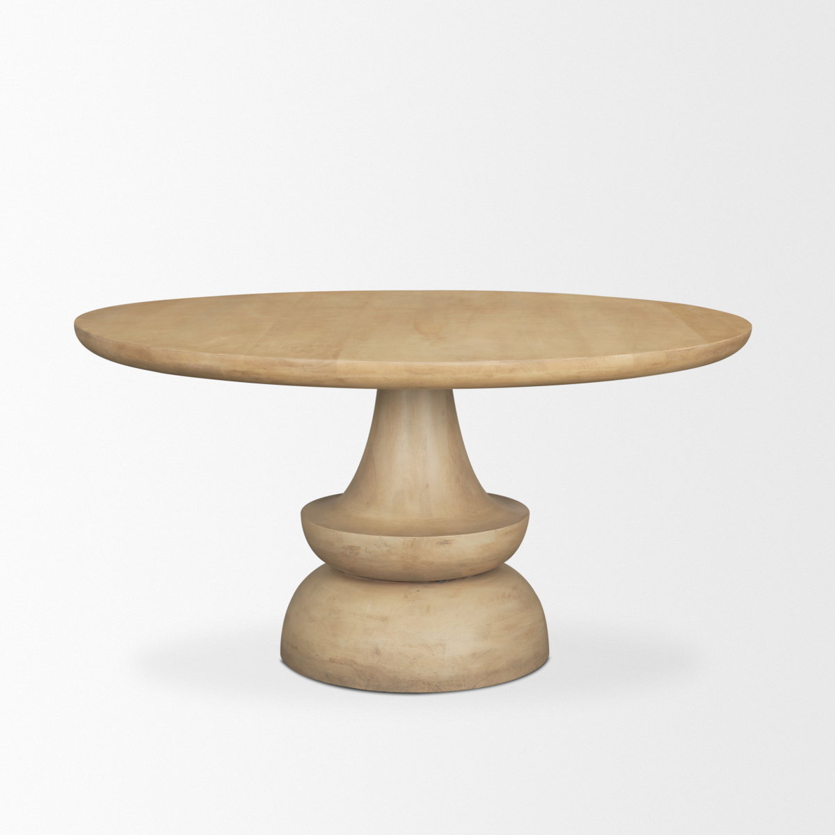 Crossman 60' Round Pedestal Dining Table | Modern | Blonde Wood | Seats 6, by Mercana, 60" length x 60" width x 30" height View 5