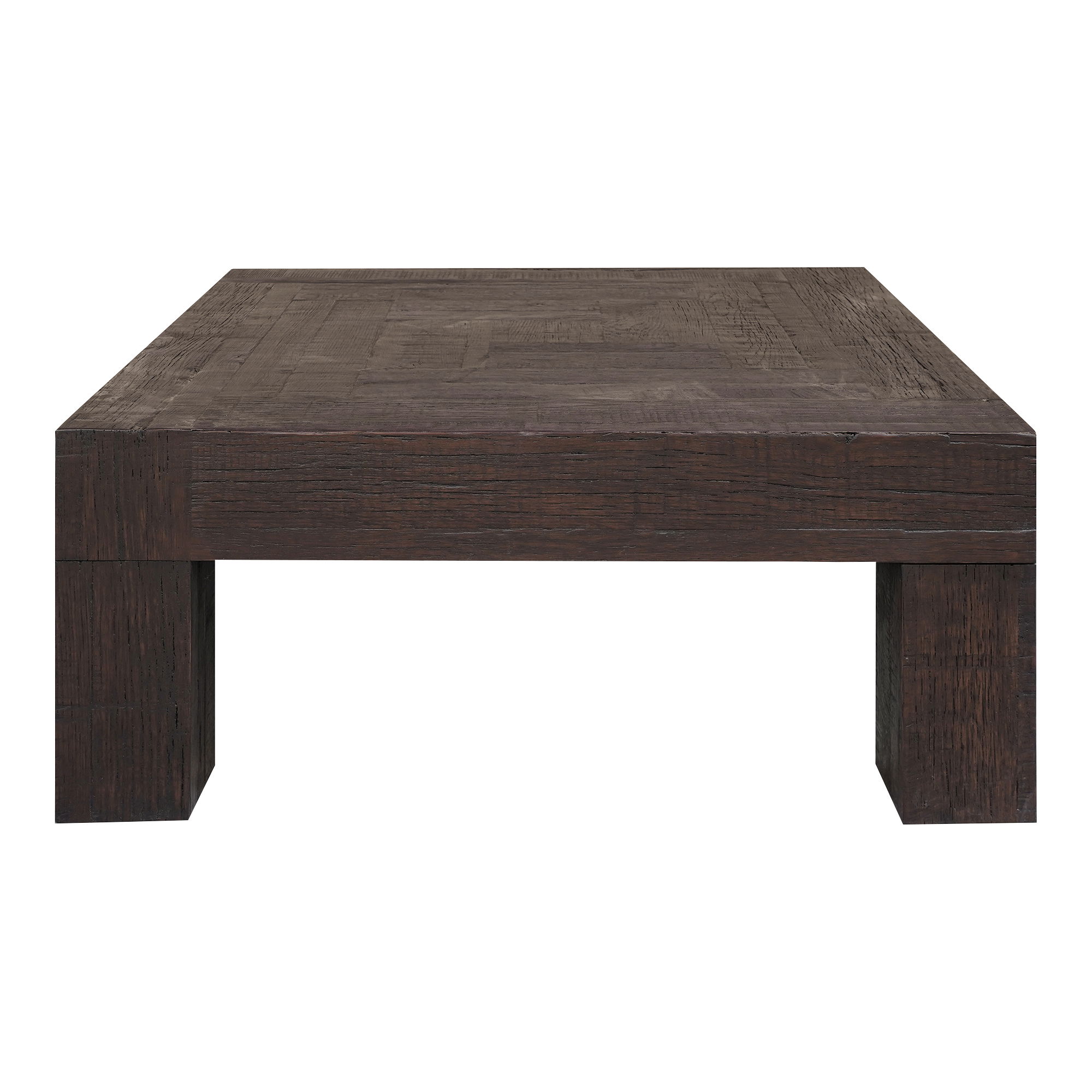 Evander Coffee Table Rustic Brown, by Moe's Home, 39.5" width x 16.5" height x 39.5" depth View 1