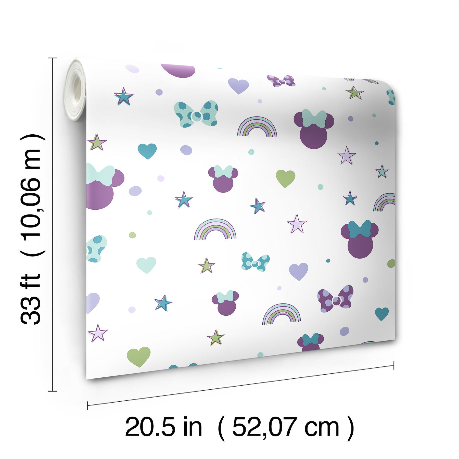 Disney Minnie Mouse Rainbow Purple Wallpaper large image 