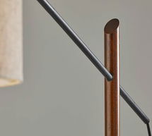 Online Designer Other Cornelius Wood Arc Sectional Floor Lamp, Black & Walnut