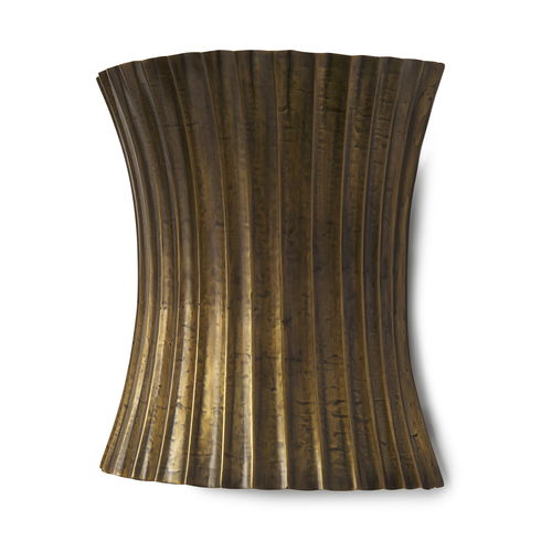 Letitia  Gold Hammered Metal Fan Wall Sconce