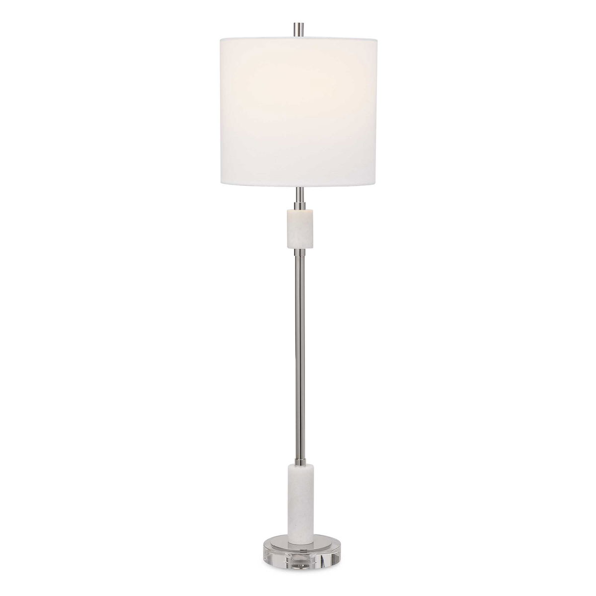 Sussex Nickel Buffet Lamp, Table Lamp by Uttermost, 10" width x 35" height x 10" depth View 1