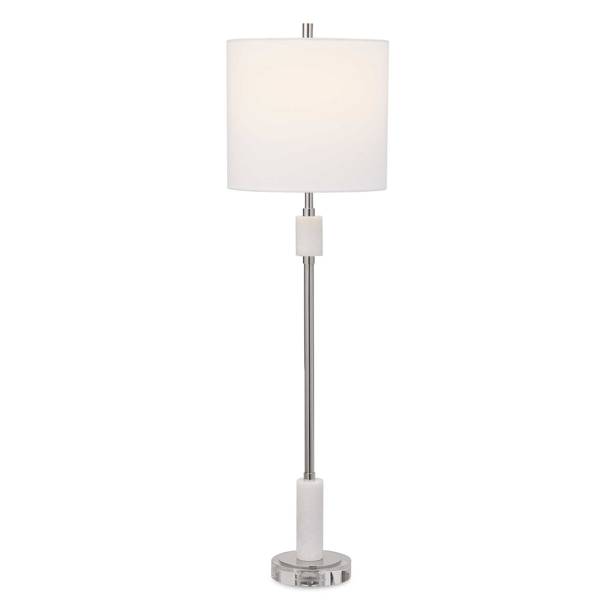 Sussex Nickel Buffet Lamp, by Uttermost, 10" width x 35" height x 10" depth View 1