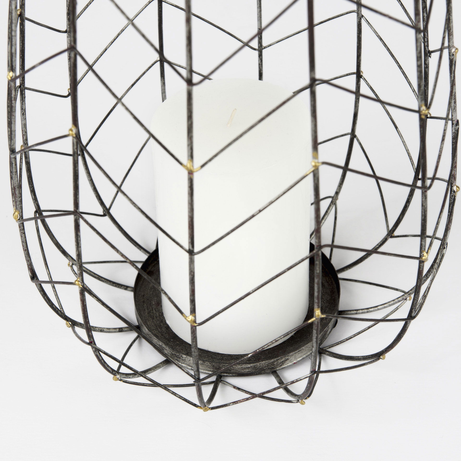 Petiole II Large Gold Toned Metal Table Candle Holder large image 