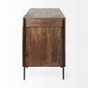 Glenn VII 56L x 22W Dark Brown Wood with Black Iron Frame, 3 Drawer Office Desk, by Mercana, 55.5" length x 22" width x 31" height thumbnail 6