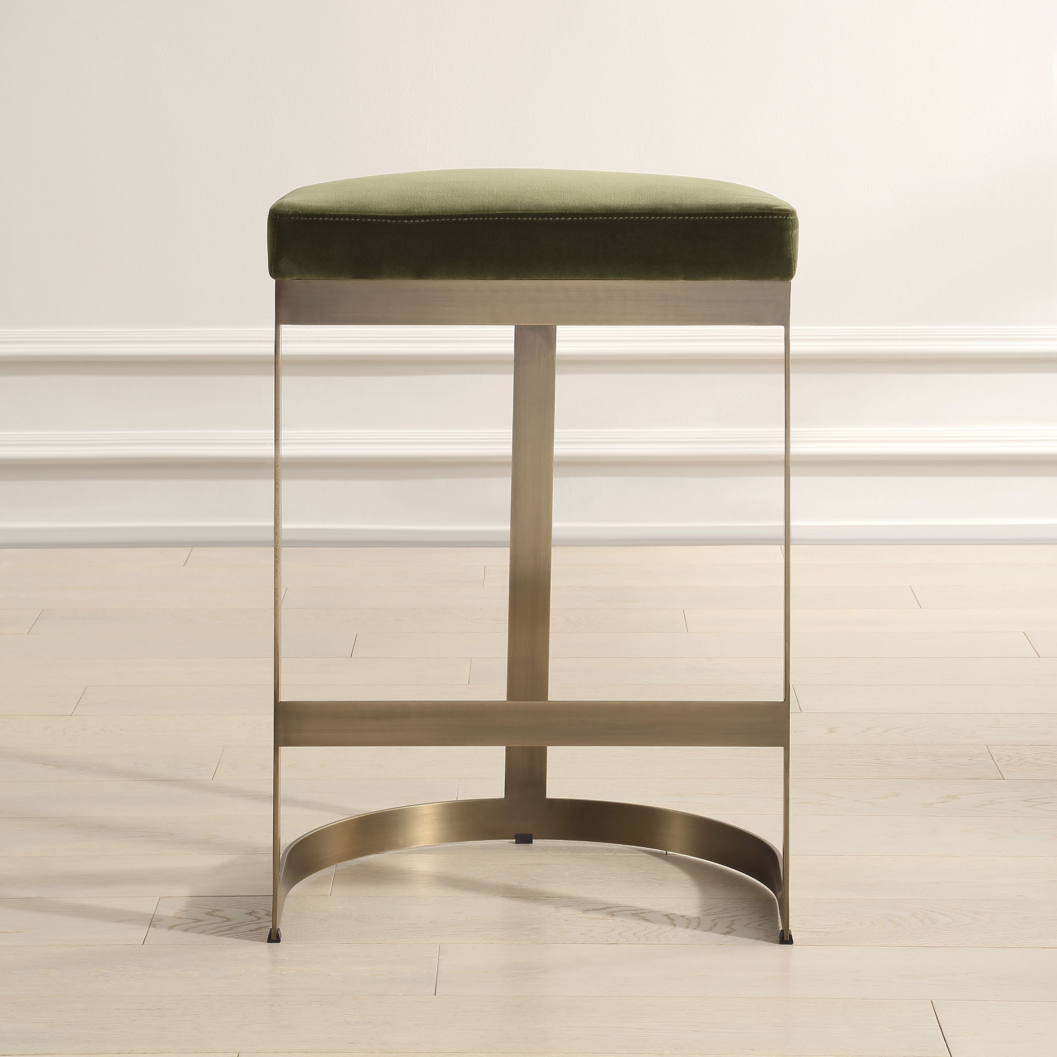 Ivanna Brass Moss Counter Stool large image 