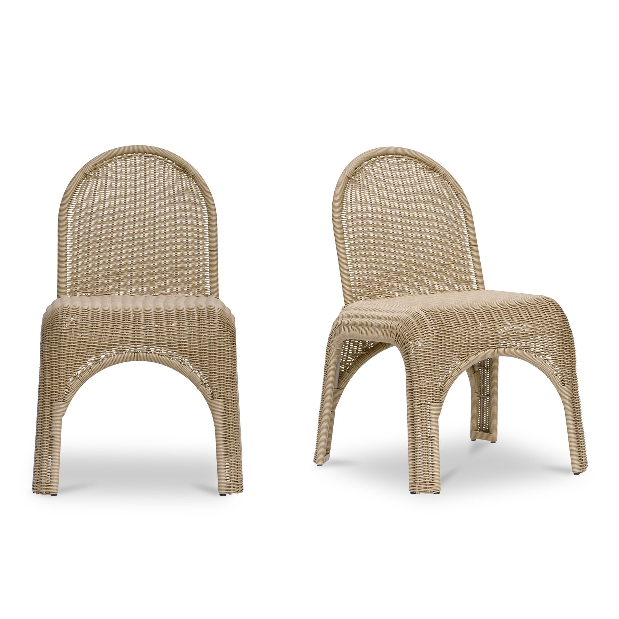 Kendall Outdoor Dining Chair Natural-set Of Two, by Moe's Home, 23.5" width x 31" height x 23" depth View 1