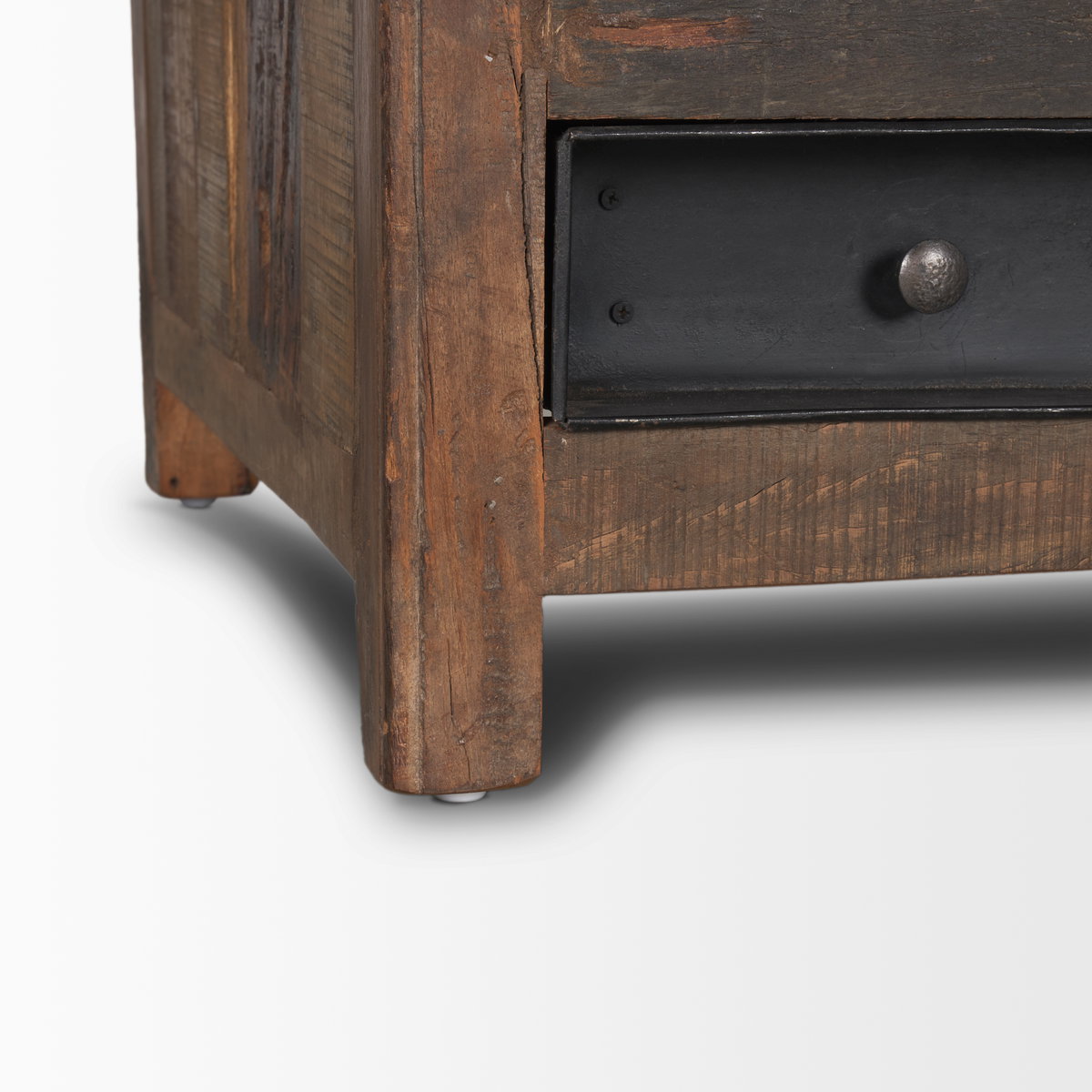 Wilton Brown Wood with 12 Black Metal Drawers Coffee Table, by Mercana, 48" length x 28" width x 18" height View 13